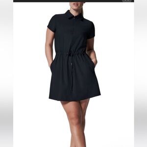 Black Short Sleeve Collared Dress by SPANX
